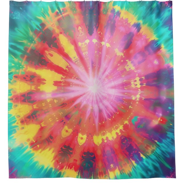 Vibrant Colourful Tie-Dye #1 Shower Curtain (Front)