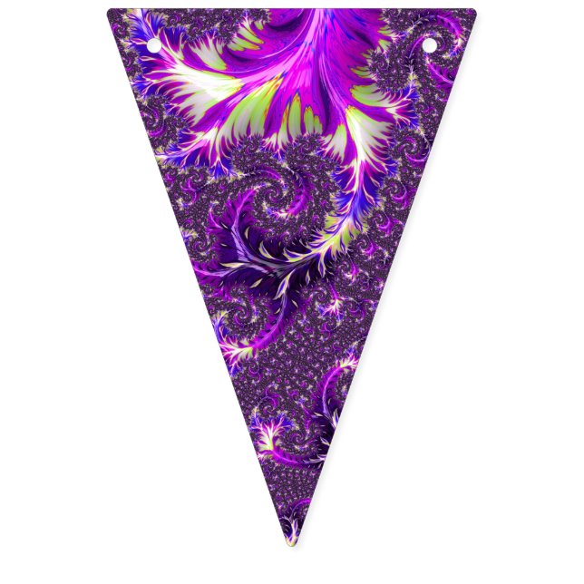Vibrant Colourful Trippy Groovy Boho Spiral Fracta Bunting (First Flag)