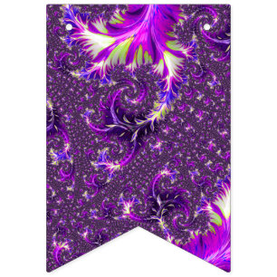 Vibrant Colourful Trippy Groovy Boho Spiral Fracta Bunting