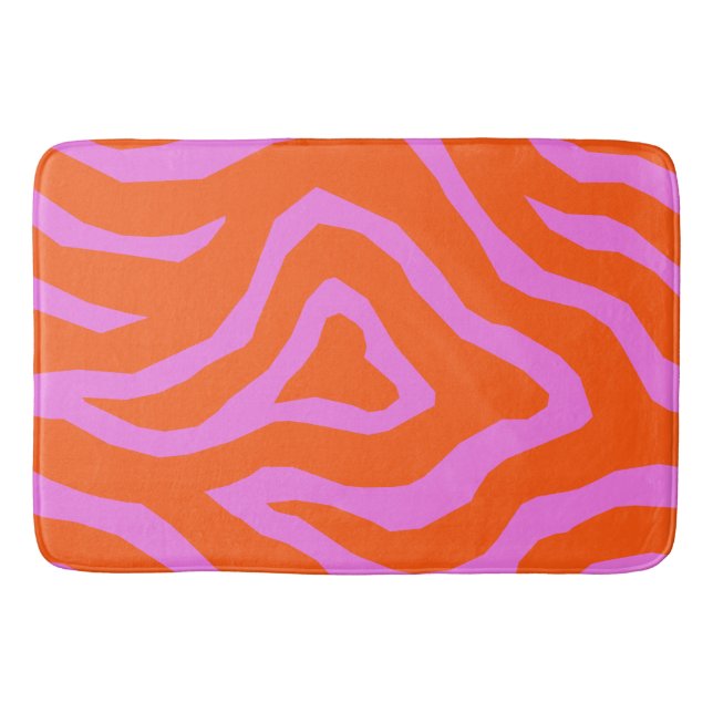 Vibrant Colourful Zebra Stripes Pattern Bath Mat (Front)