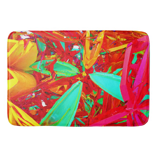 Vibrant Colours Abstract Pattern Bath Mat (Front)