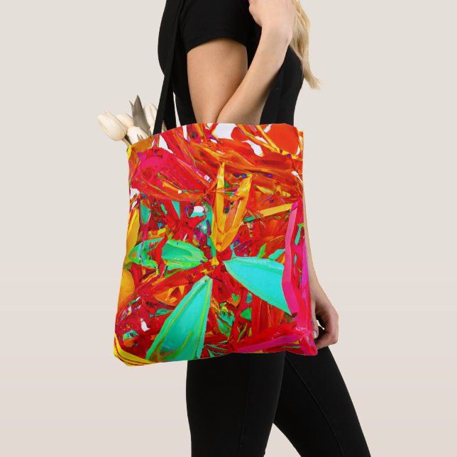 Vibrant Colours Abstract Pattern Tote Bag (Close Up)