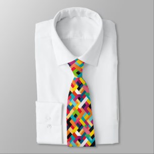 Vibrant Colours Basketweave Pattern Tie