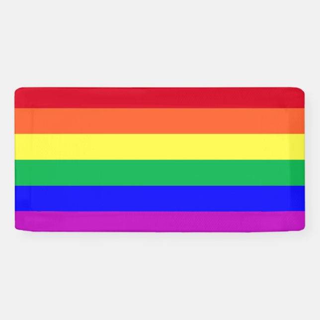Vibrant Colours Gay Pride Rainbow Flag LGBTQ Ally Banner (Horizontal)