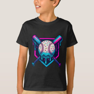 Vibrant Colours Ice Cream Baseball Drip Graphic Fo T-Shirt