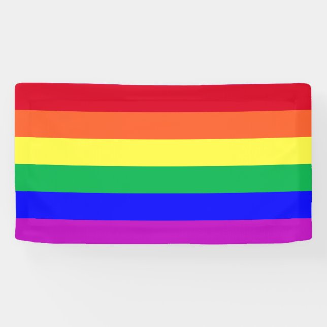 Vibrant Colours LGBT LGBTQ+ Gay Pride Rainbow Flag Banner (Horizontal)