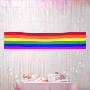 Vibrant Colours LGBTQ+ Gay Pride Rainbow Stripes Banner