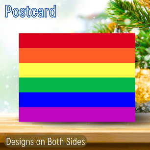 Vibrant Colours LGBTQ+ Rainbow Flag 2 Side Designs Postcard
