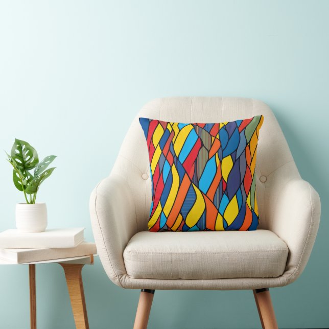 Vibrant Colours Mosaic Pattern Cushion (Chair)