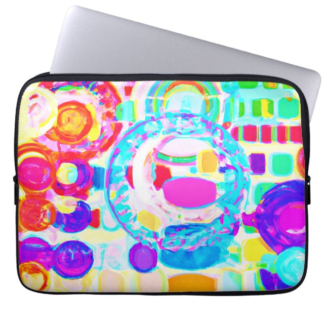 Vibrant Colours Random Pattern Laptop Sleeve (Front)