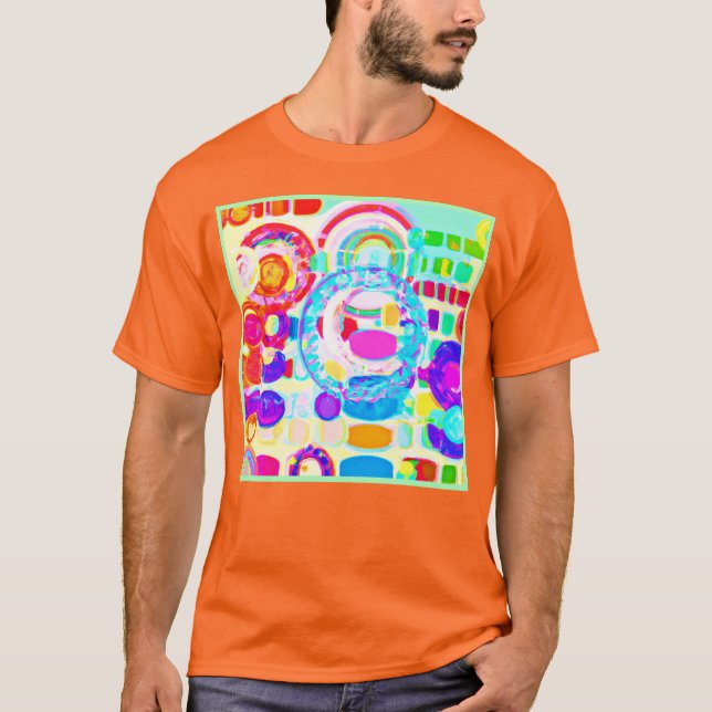 Vibrant Colours Random Pattern T-Shirt (Front)
