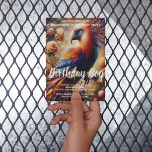 Vibrant Condor Perching Atop Tree  Birthday Invite Postcard