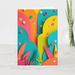 Vibrant Confetti Garden Celebration Card