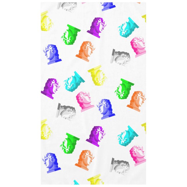 vibrant contemporary surreal sculpture bust art tablecloth (Front)