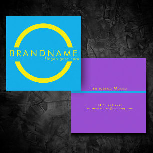 Vibrant contrast colour, a bold modern square business card