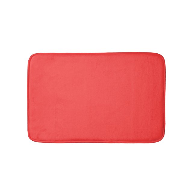 Vibrant Coral Colour Customise This Bath Mat (Front)