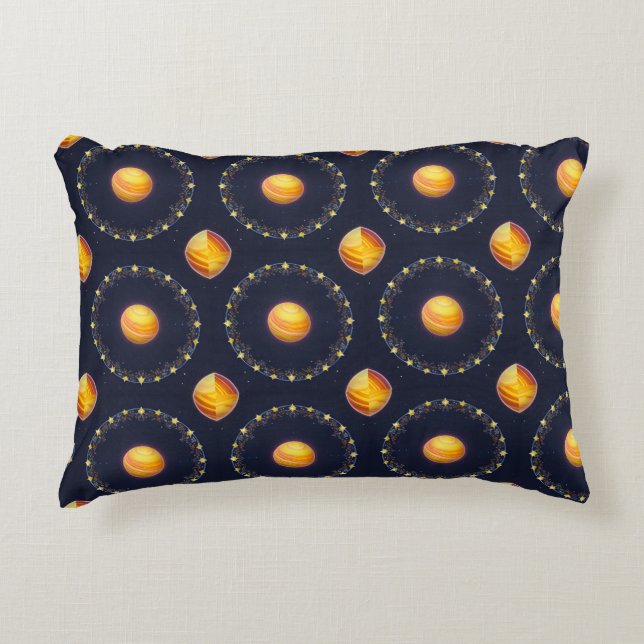 Vibrant Cosmic Artwork Decorative Cushion (Front)