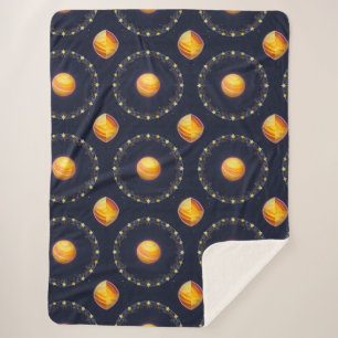 Vibrant Cosmic Artwork Sherpa Blanket
