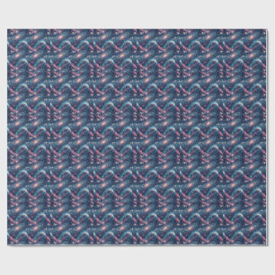 Vibrant Cosmic Galaxy & Deep Space Planets Pattern Wrapping Paper