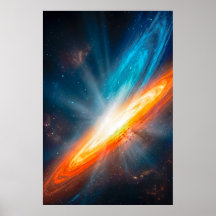 Vibrant Cosmic Galaxy Sci Fi Orange Blue