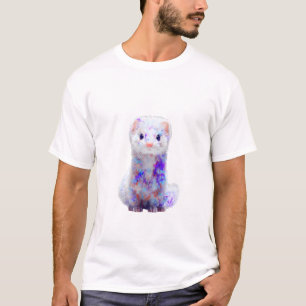 Vibrant Cosmic Galaxy Splatter Weasel Ferret Men T-Shirt