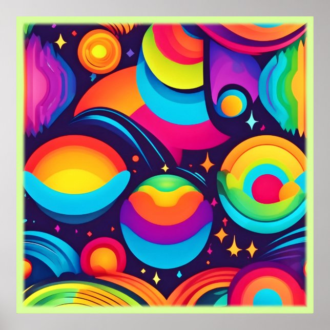 Vibrant Cosmic Kaleidoscope Poster (Front)