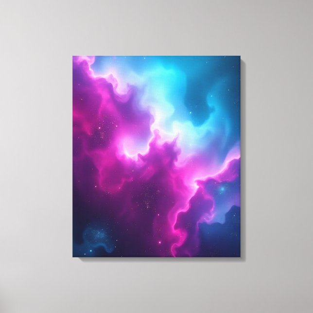 Vibrant Cosmic Nebula Abstract Canvas Art (Front)