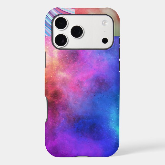 Vibrant Cosmic Rainbow Nebula Abstract (Back)