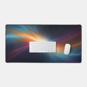 Vibrant Cosmic Supernova Explosion Abstract Space Desk Mat