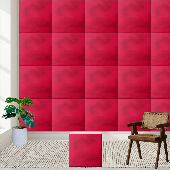 Vibrant Crimson Textured Ceramic Tile (Vibrant Crimson Textured Ceramic Tile)