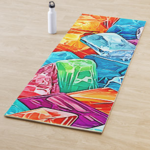 Vibrant Crystal Cluster Art Yoga Mat