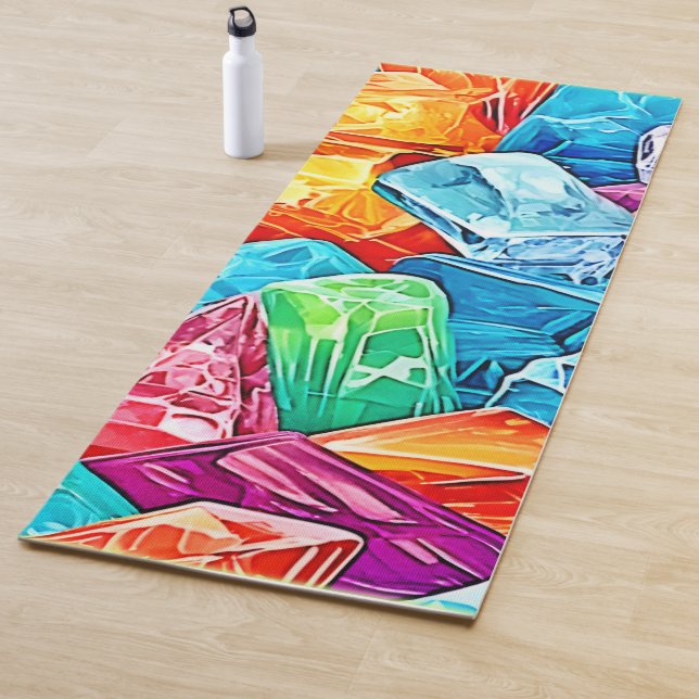 Vibrant Crystal Cluster Art Yoga Mat (In Situ)