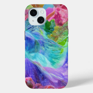 Vibrant Crystal Mountain Abstract  iPhone 15 Case
