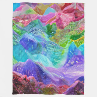 Vibrant Crystal Mountain Abstract  Fleece Blanket