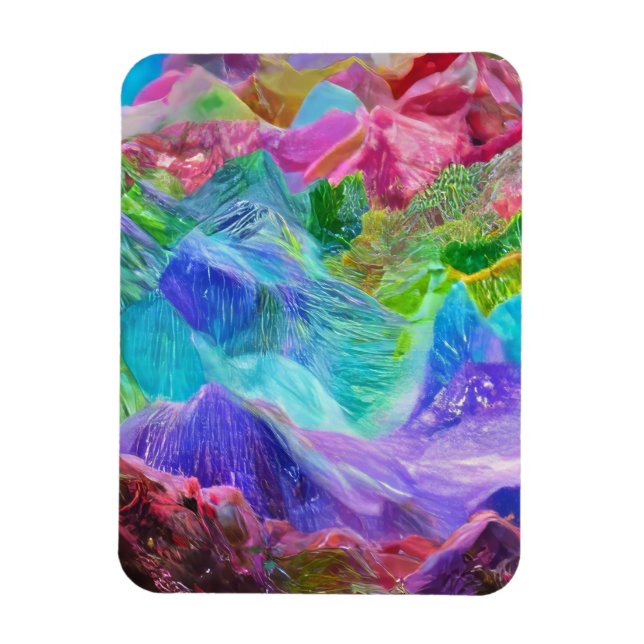 Vibrant Crystal Mountain Abstract  Magnet (Vertical)