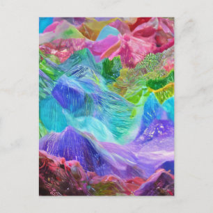 Vibrant Crystal Mountain Abstract Postcard