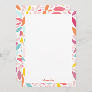 Vibrant Custom Name Multicolor Pink Thank You Card