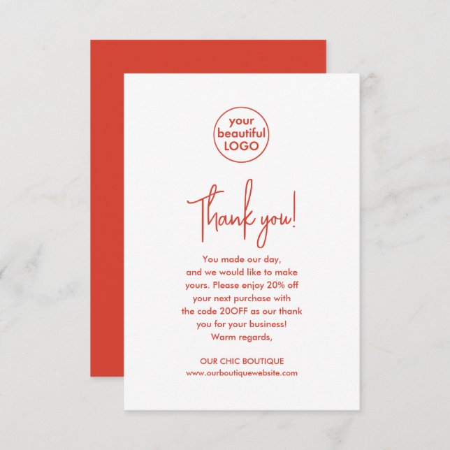 Vibrant Customer Appreciation Business Thank You (Front/Back)