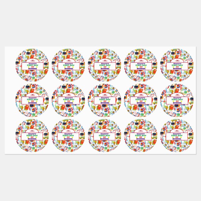 Vibrant Customisable Back to School Pattern (Sheet)