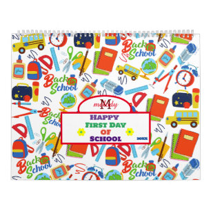 Vibrant Customisable Back to School Pattern Calendar