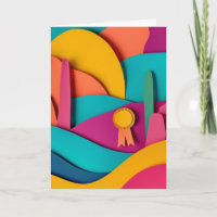 Vibrant Cut-Paper Ribbon Triumph