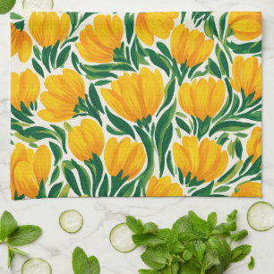 Vibrant Daffodil Kitchen Towels