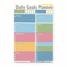 Vibrant Daily Goal Planner Post it notes