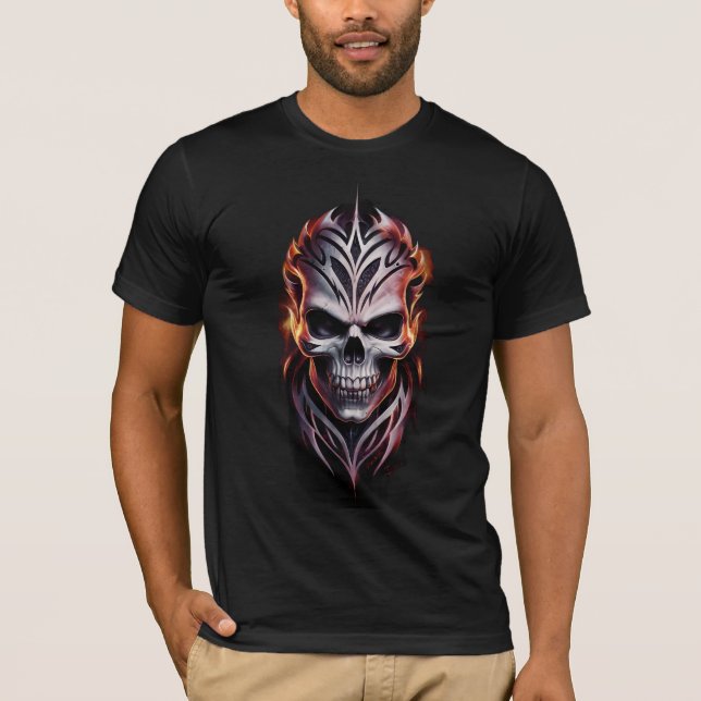 Vibrant Dark Fantasy Tribal Tattoo T-Shirt Design  (Front)