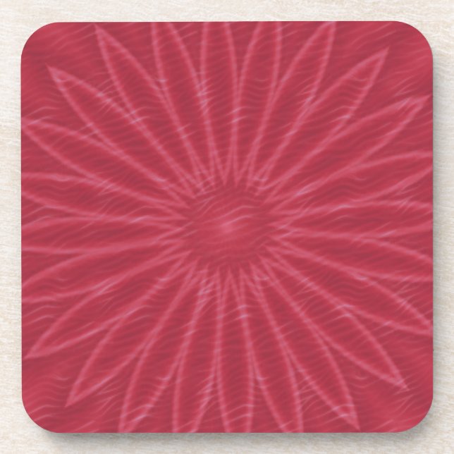Vibrant Dark Pink Flower Print Coaster (Front)
