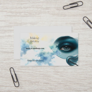 Vibrant Deep Blue Eye Shadow Business Card