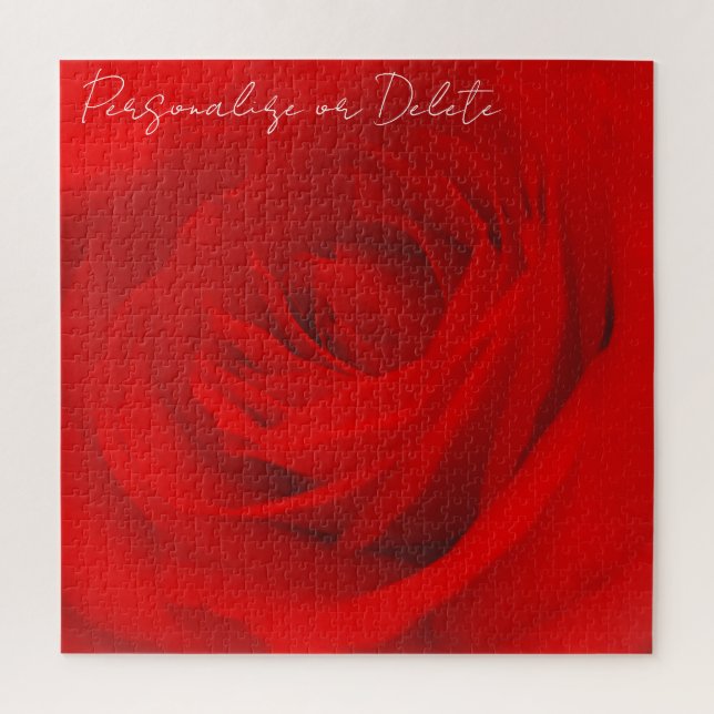 Vibrant Deep Red Rose Romantic Chic Feminine Bold  Jigsaw Puzzle (Vertical)