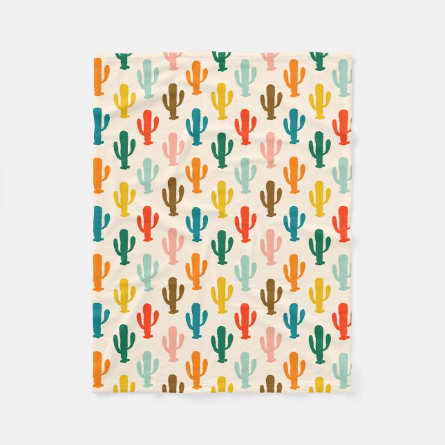 Vibrant Desert Botanical Throw Blanket  (Front)