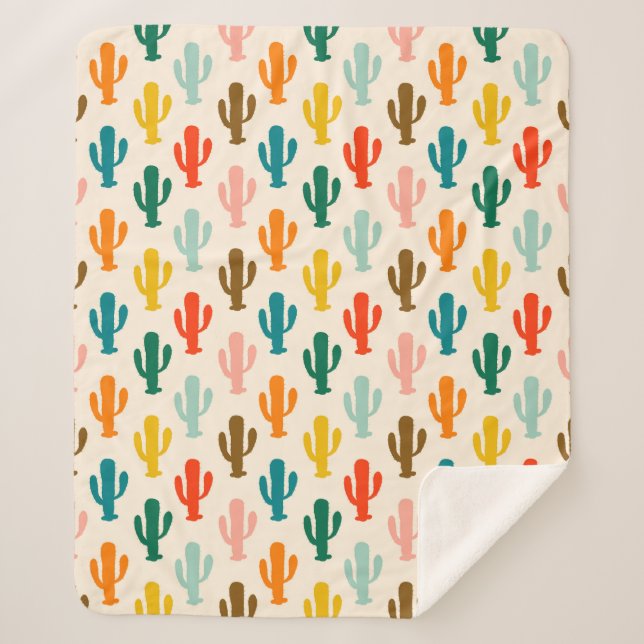 Vibrant Desert Botanical Throw Blanket  (Front)