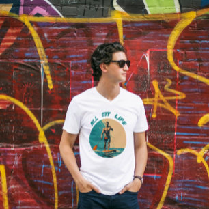 Vibrant design with man on sup paddle board T-Shirt